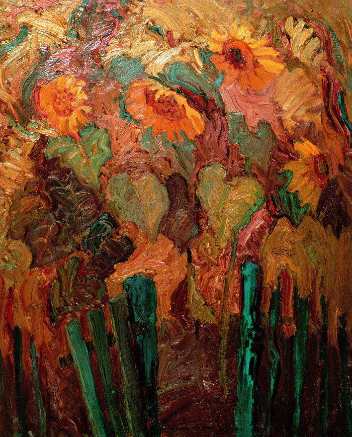 Mykola Nedilko - Sunflowers. Oil, 24 x 20, 1976.
